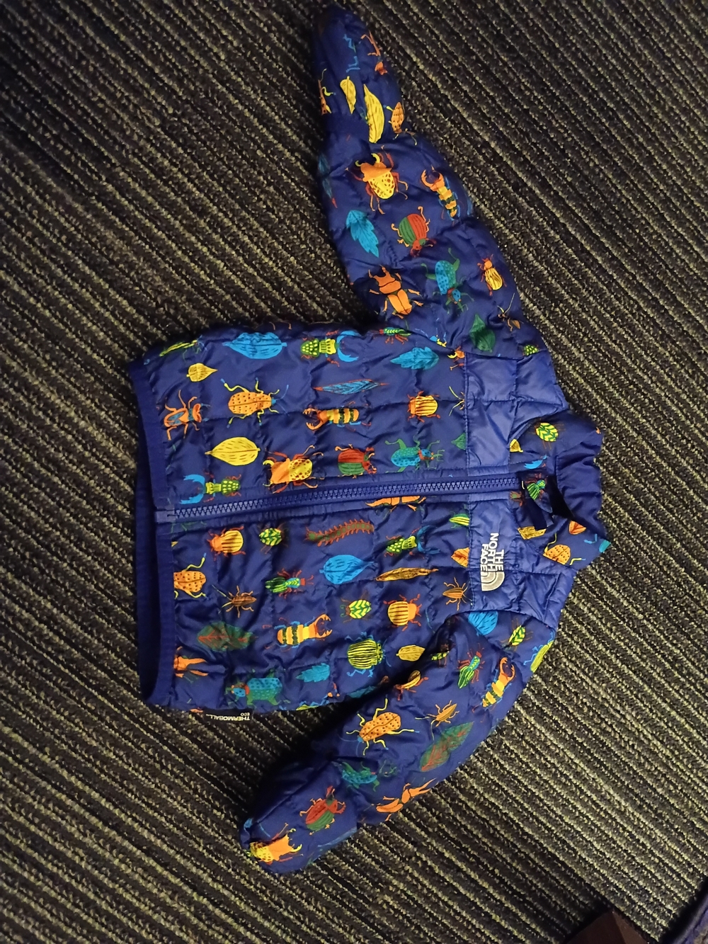 The North Face Bright Blue Bug Print Puffer Jacket